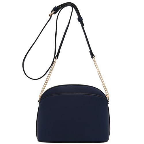 Image of FashionPuzzle Faux Leather Small Dome Crossbody Bag with Chain Strap
