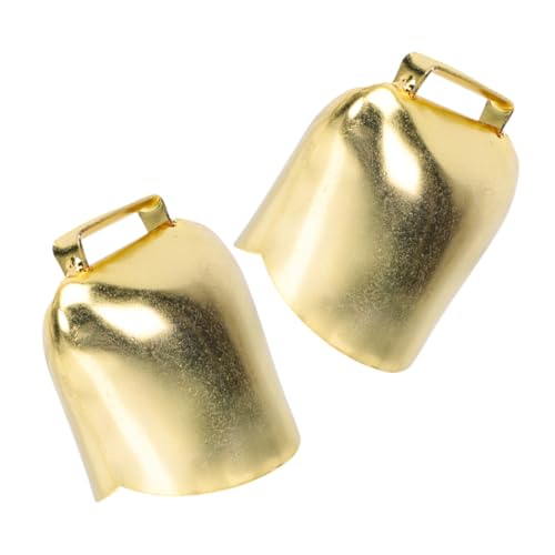 Levemolo Set of 2 Retro Cow Bells Large Loud for Cattle Sheep Pets for Hiking Grazing Garden Decor