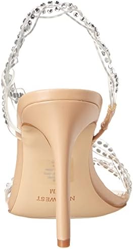 Nine West Women's Ilusion3 Heeled Sandal, Clear/Nude, 6 | Image 2
