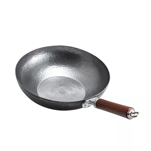 ASDASD Wok antiadherente sin aceite de hidromasaje de gas cocinar Inducción Cocina de hierro fundido universal Potes de sartén y sartén Wok Sartén de hierro fundido (Color : A, Size : 32cm) Cover