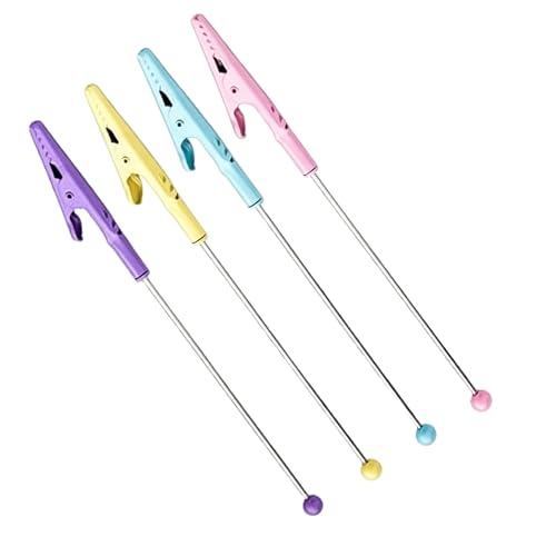 4Pcs Multicolour Stochastic Metal Wire Alligator Clip Metal Note Clip Long-Tailed Alligator Clamp Photo Holder Clip for Card,14.1 * 1.2cm Office Memo Holders Desk Accessories and Workspace Organizers