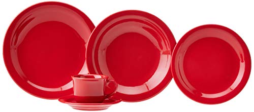 1 Aparelho de Jantar e Chá 30 Peças Oxford Daily Floreal Red Vermelho