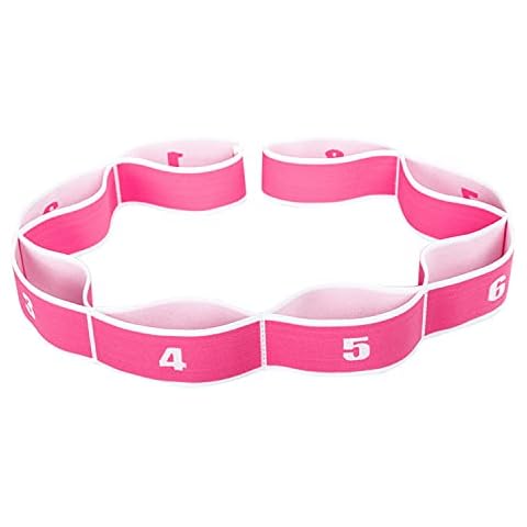 wakdop 8-loop Latin Resistance Bands for Dancers Kids Digital Stretch Bands Pilates Yoga Fitness Training Elastic Dance Bands Pink… Cover