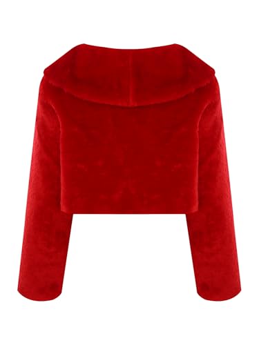 renvena Kids Girls Long Sleeves Faux Fur Bolero Shrug Bridesmaid Wedding Pageant Formal Event Cardigan2