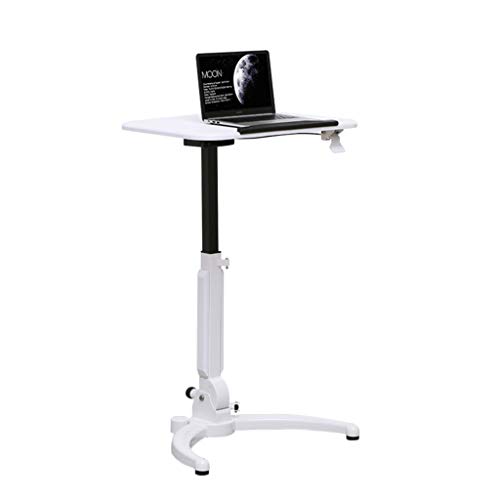 Escritorios plegables para computadora portátil, altura ajustable y ángulo de inclinación, escritorio portátil para computadora, tableta, bandeja para mesita de noche sobre ruedas, mesa de cama