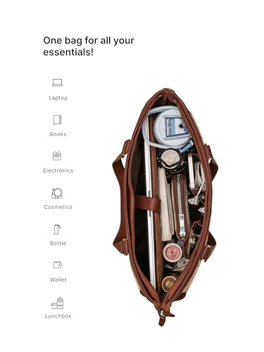 Image of ZOUK Office Bag | Stylish Bags for Office Use | Laptop Bag 15.6 inch | Stylish Tote for Office Use | Purse for Women | Vegan Leather Handbag | Daily & Travel Use |