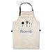 Grembiule da Cucina Impermeabile con 2 Tasche, Grembiule da Ristorante BBQ Bar Chef Cucina, Regolabile Grembiuli con Tasche Chef di Cucina, Gembiule Cucina Uomo Donna, Beige