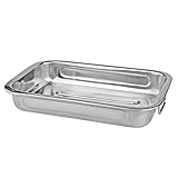 Material: acero inoxidable, Con asas abatibles a los lados, Soporta hasta 280 ºC en el horno, Medidas totales aprox.: 36,3 x 26,1 x 5,5 cm, Perfecta para preparar deliciosas recetas al horno