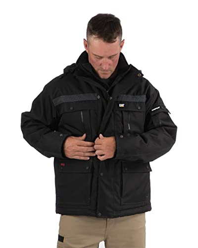 Caterpillar Men's Big Heavy Insulated Parka (Regular And Big & Tall Sizes), Black, 2X Large Tall #TOP5
