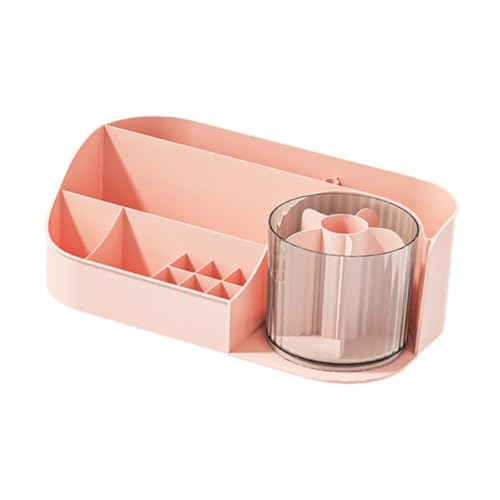 Oshhni メイクアップデスクオーガナイザー 化粧品収納 装飾カウンタートップオーガナイザー スキンケアオーガナイザー デスクトップドレッサー 寝室 香水用, ピンクシングル