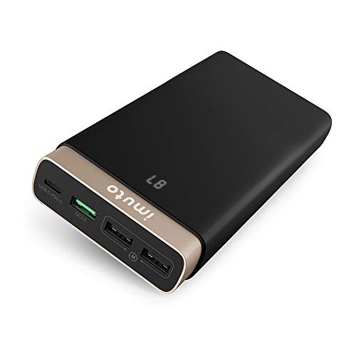 USB C PD Power Bank imuto QC3.0 Cargador Portátil 20000mAh Batería Externa con 18W Tipo...