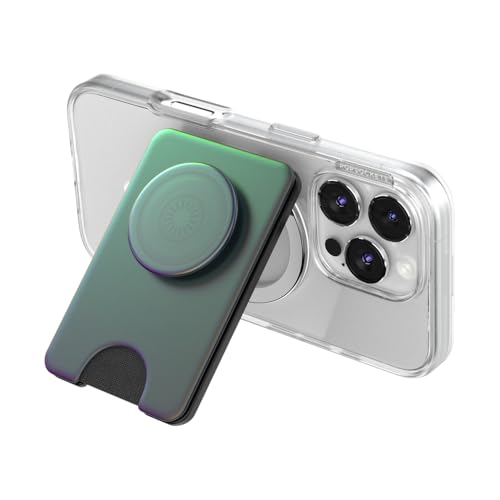 Image of PopSockets Kick-Out Wallet for MagSafe, Adjustable Kickstand, Magnetic Stand, Green - Nightshade