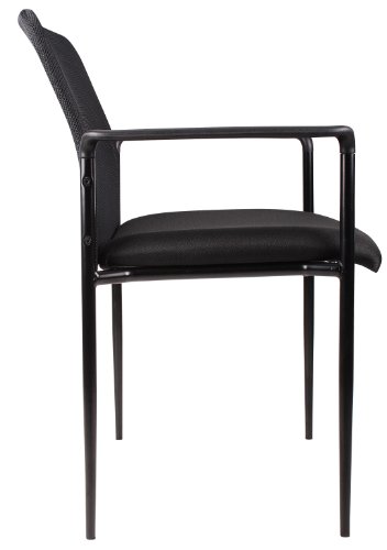 Boss Office Products Stackable Mesh Guest Chair in Black, 250 (B6909-BK)