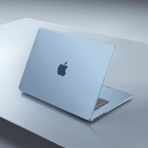 Image of MOSISO Compatible with MacBook Air 15 inch Case M4 M3 M2 2025 2024 2023 Release A3241 A3114 A2941 with Touch ID, Plastic Hard Shell Case&Keyboard Cover&Screen Protector&Storage Bag, Sky Blue