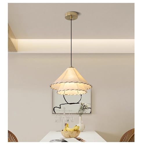 Pendentif LED en coton lin pour illuminer une salle à manger chaleureuse