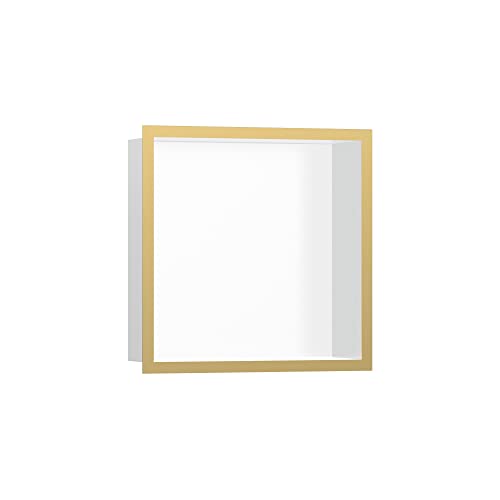 hansgrohe XtraStoris Individual Recessed Wall Niche Matte White with Design Frame 12