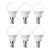 Amazon Basics Lot de 6 petites ampoules LED rondes P45 Culot Edison à vis E14 5,5 W (équivalent 40 W) Blanc chaud Intensité non variable