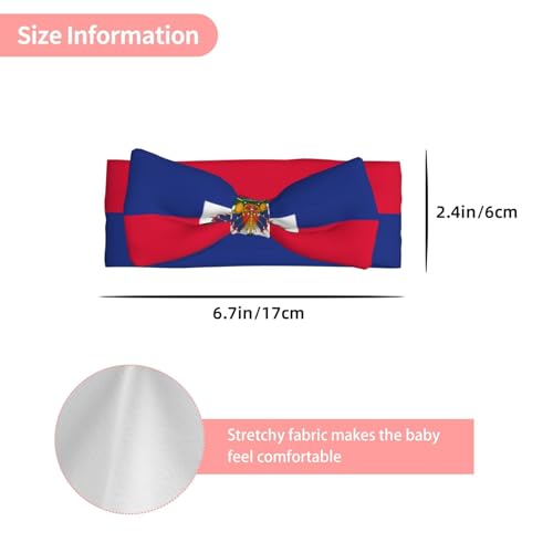 FoRes Haitian flag Baby Bow Headband â€“ Cute & Delicate Hair Accessories for Newborns, Infants, Toddlers â€“ Skin-friendly Hairband, Black3