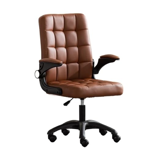 Silla de Oficina con reposabrazos abatibles y Ruedas de Piel sintética para Oficina en casa y Juegos. Elegante diseño Caqui (Talla única).