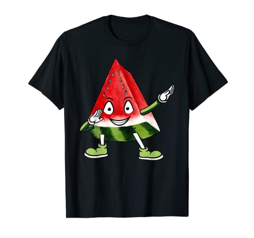 Funny Happy Dabbing Watermelon Wedge National Watermelon Day T-Shirt