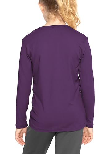 Image of Shirts for Girls Long Sleeve Crew Neck Top, Hoodie or 3 /4 Sleeve Soft Stretch Kids Lightweight Size 2-16