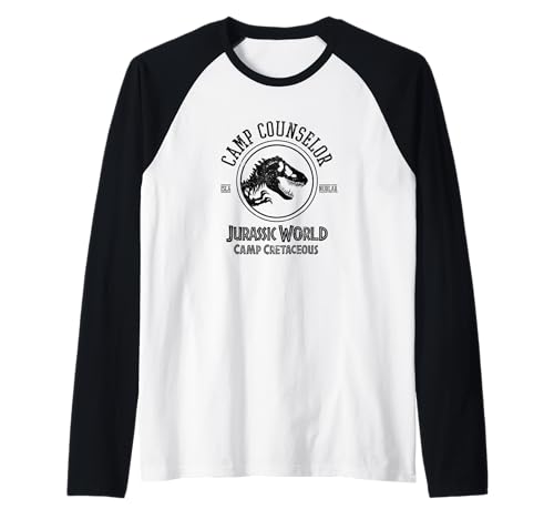 T-shirt Jurassic World Camp Cretaceous de style baseball raglan pour garçon et fille