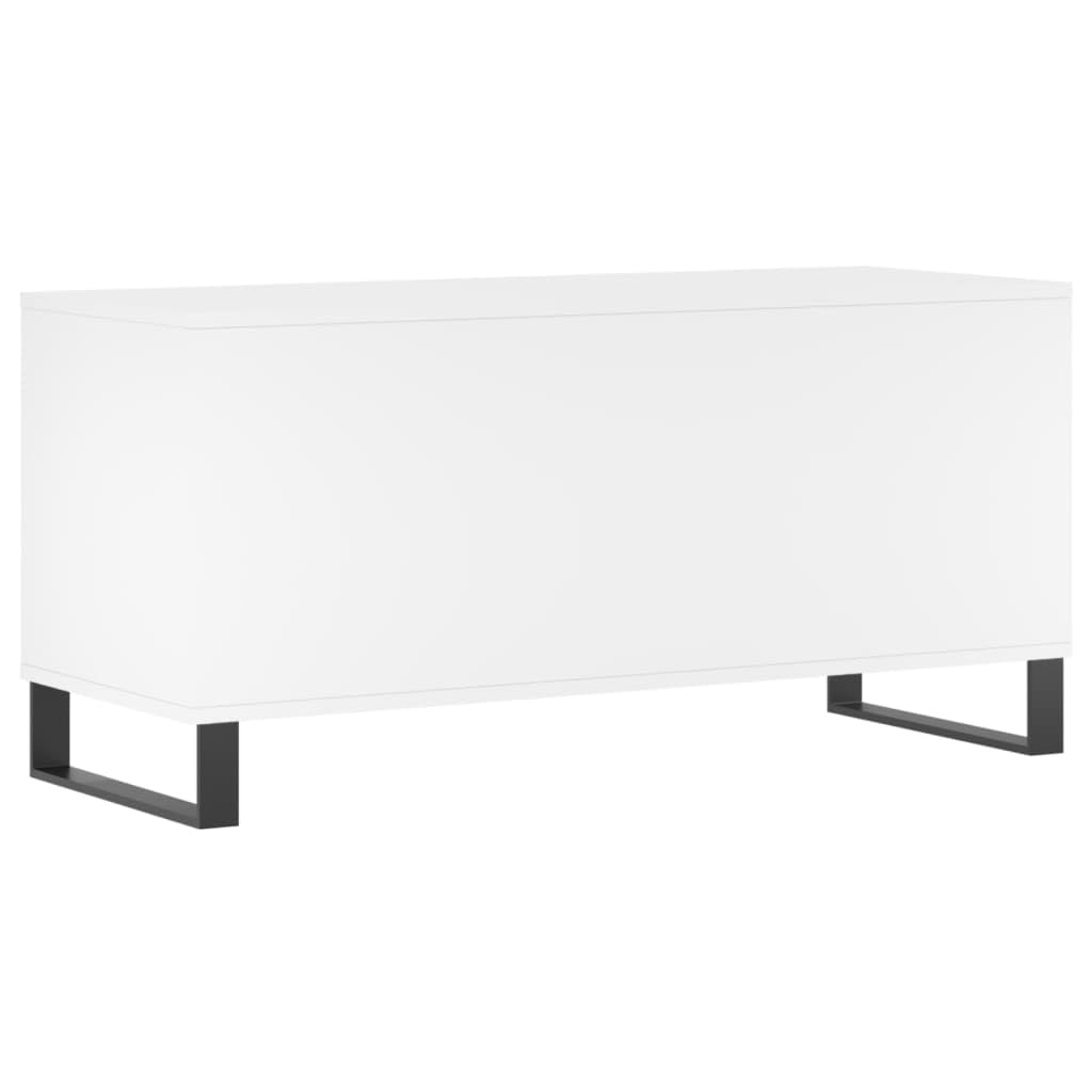 vidaXL Mobile Porta Dischi Bianco 100x38x48 cm in Legno Multistrato