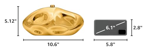 Image of Acrylic Shell Clutch Purse for Women Metallic Evening Bag Large Designer Acrylic Handbag for Wedding Party Prom