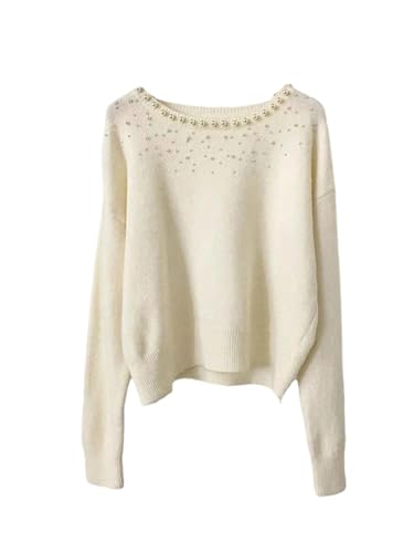 Women's Vintage Long Sleeve Sweater Casual Round Neck Loose Fit