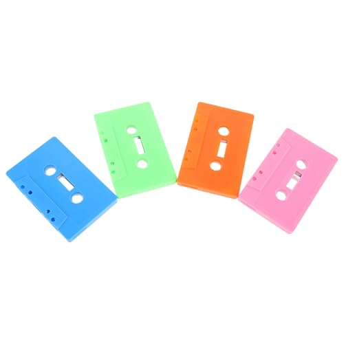Pack de 4 casetes retro de plástico con diseño vintage de grabación