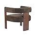 Christopher Knight Home Nettie Modern Accent Chair for Living Room, Velvet Fabric Single Lounge Sofa Chair with Wooden Frame, Comfy Reading Chair for Bedroom, Lounge Armchair with Cushion, Dark Brown