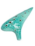 Awef Jingle Stream 12 Hole Ocarina Alto C Ocarina with Ocean Ripple Texture (Cyan)