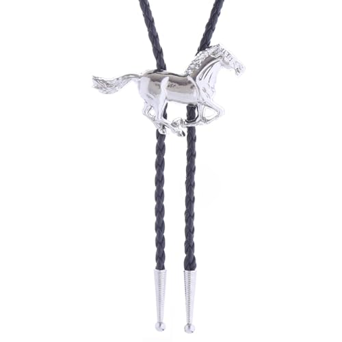 Image of Western Cowboy Bolo tie for Men Women Gold Silver Death Skull Moth Cross Bolo Tie Christmas Deer Rooster Wolf Necktie Gift