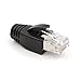 VCE 30-Pack Cat6A/Cat7 Ethernet RJ45 Boots Strain Relief Boots Cable Cap Connector Plug Cover Soft Plastic -Black