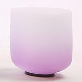 Leize Crystal Singing Bowl Gradient Color Chakra Tuned Quartz 6 inch Violet 432hz B Note with Suede Striker
