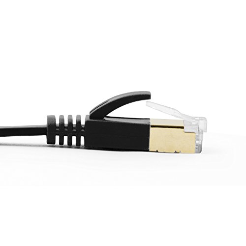 Cable Ethernet Plano CAT7 Escudo STP RJ45 5 ft Pack 5 Negro miniatura 4