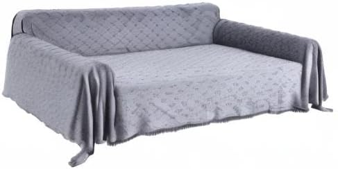 Miniatura 8 de HOMERILLA Funda de sofá de algodón para 2 cojines, protector seccional lavable para perros, tejido geométrico jacquard (71 x 102 pulgadas, sofá