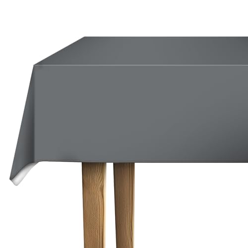 d-c-fix mantel hule mesa PVC-free Acero Gris - antimanchas resinado impermeable moderno - plastico - para interior y exterior - 110 cm x 140 cm rectangular