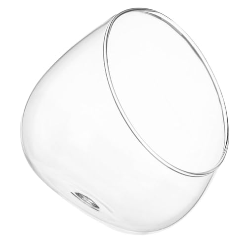 MUSISALY Vase en Verre Transparent Rond Ouverture Inclinée pour Succulentes et Mousse, Bocal à Terrarium Élégant et Moderne, pour Décoration ou Présent