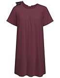 Deyeek Tear Away Snaps Womens Hospital Gowns Open Back Dress Post Shoulder Surgery Dresses Soft Adaptive Surgery Pajamas Women L Red