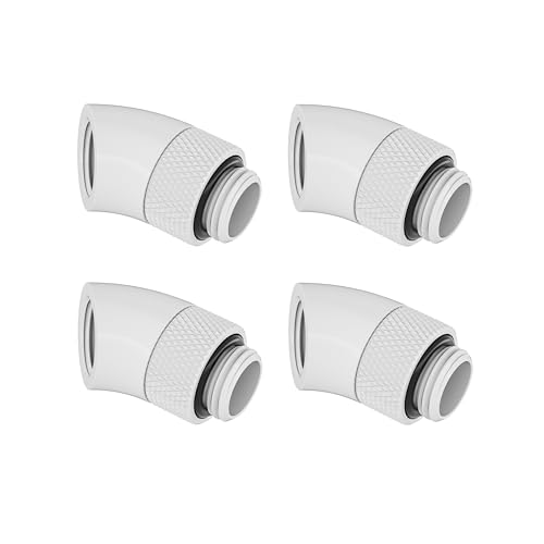 Image of Barrow G1/4" Male to Female Extender Fitting, 45 Degree Rotary, White, 4-pack