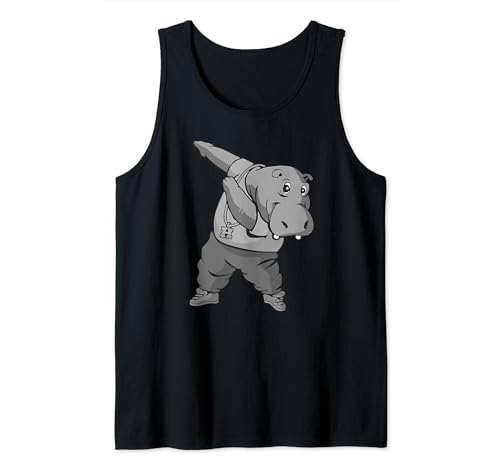 Dancing Hippopotamus Hippo Animal Fun Picture T Shirt Tank Top