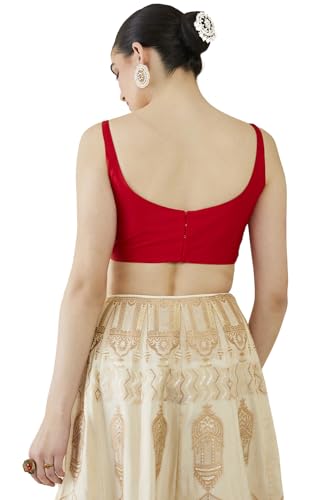 Image of Soch Womens Taffeta Solid Sleeveless Padded Blouse