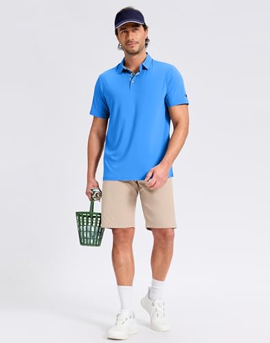 Image of Obla Mens Golf Shirt Short Sleeve Dry Fit Moisture Wicking Performance Athletic Casual Work Collared Polo Shirts for Men