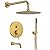 EVERSTEIN 10" High-Pressure Rainfall Shower System with Handheld Spray, Wall Mount Bathroom Shower Faucet Set with Tub Spout, Brushed Gold (Valve Included)