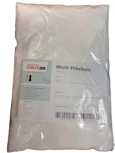 Ehlert Feines Nitritpökelsalz - 1000g Pökelsalz zur Herstellung von Fleisch Wurst und Pökelwaren mit 0 4-0 5% Natriumnitrit