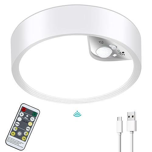 Lightess Rechargeable Motion Sensor Ceiling Light with Remote LED