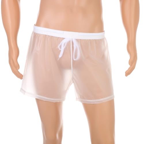 TiaoBug Mens Layer PVC Quick-Dry Swim Trunks Loose Boxer Briefs Surfing Boxer Shorts Underpants