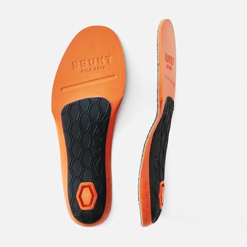 Image of BRUNT High Arch CUSH N Insoles - Comfort Work Boot Insoles with Added Support - Orthotic Arch Stabilizer - 3 /4 Contoured Support Plate - Moisture Wicking - Anti-Odor Treatment
