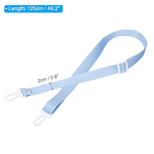 Image of PATIKIL 125cm x 2cm Replacement Shoulder Strap, 5Pack Adjustable Swivel Clip Hook Buckle Slide Crossbody Bag Belt for Water Bottle Carrier Sling Bag, Sky Blue